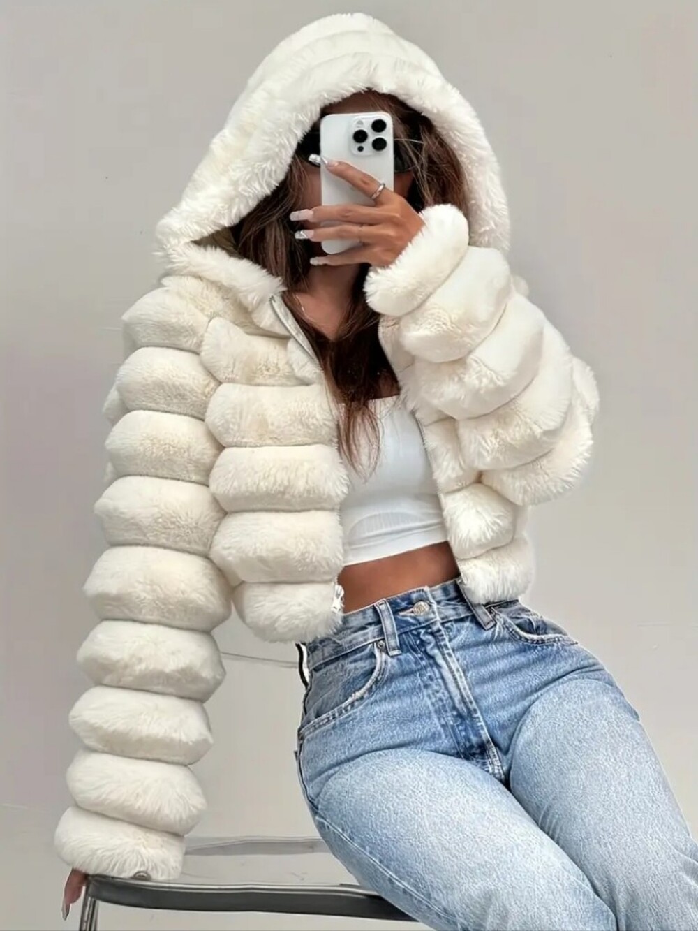 Fall Winter New Women'S Faux Coat Elegant Fashion Solid Color Fluffy Warm